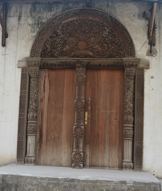 carved door in stone town