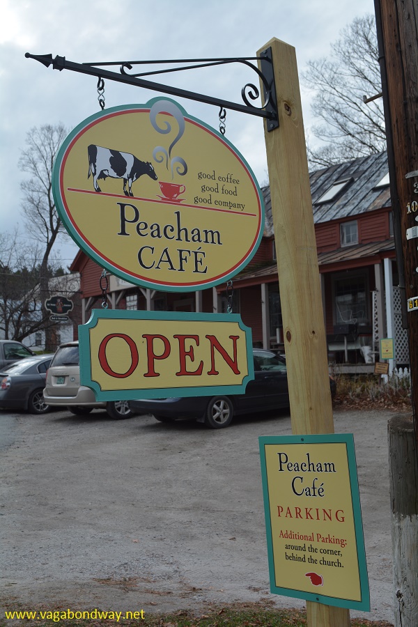 peacham cafe sign