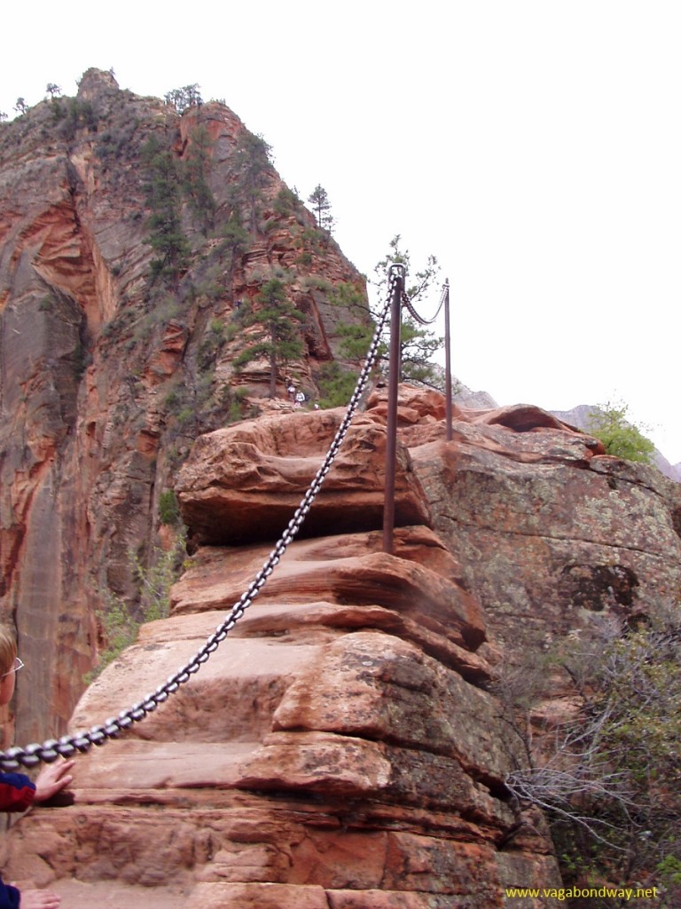 Chains hiking Angels Landing in Zion National Park