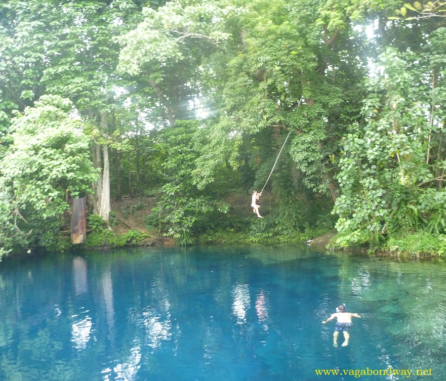 Swimming at Blue Hole in Vanuatu