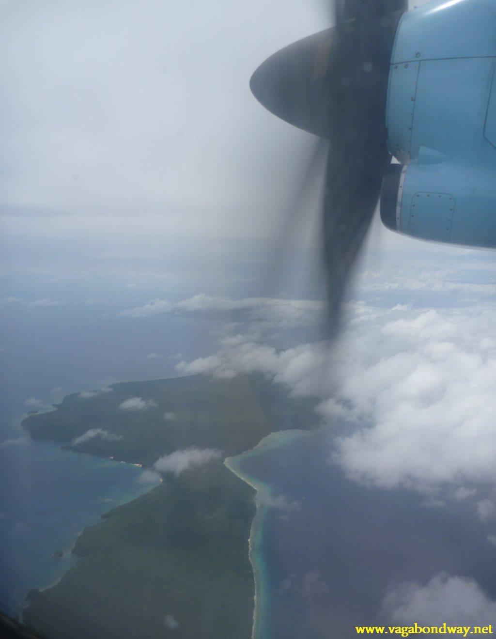 Vanuatu from plane Vagabondway